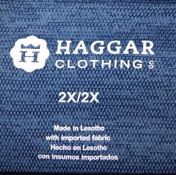 Haagar Clothing Co. Heather Blue Casual Short Sleeve Button Up Size XXL - Picture 9 of 10